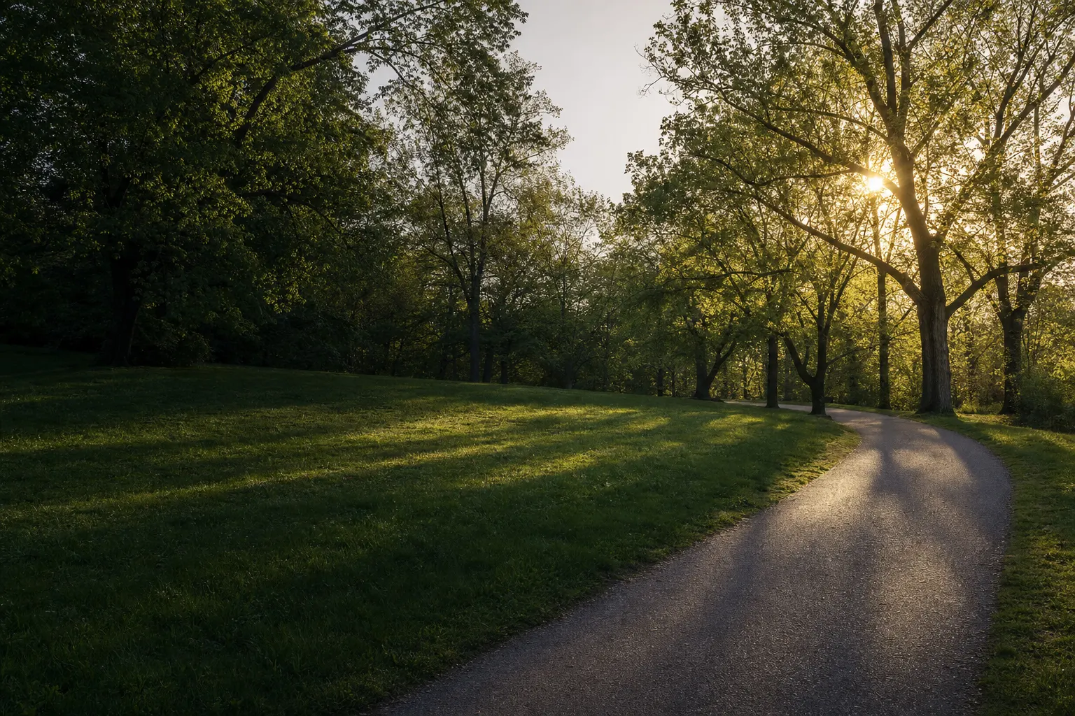 Cherokee Park path in Louisville for local moving route planning