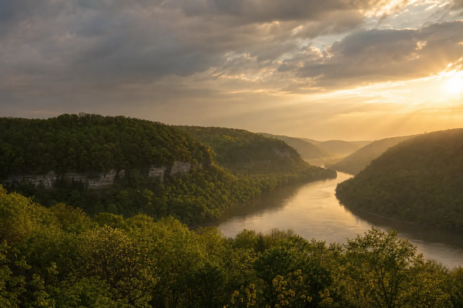 Frankfort river valley landscape for Kentucky moving service planning