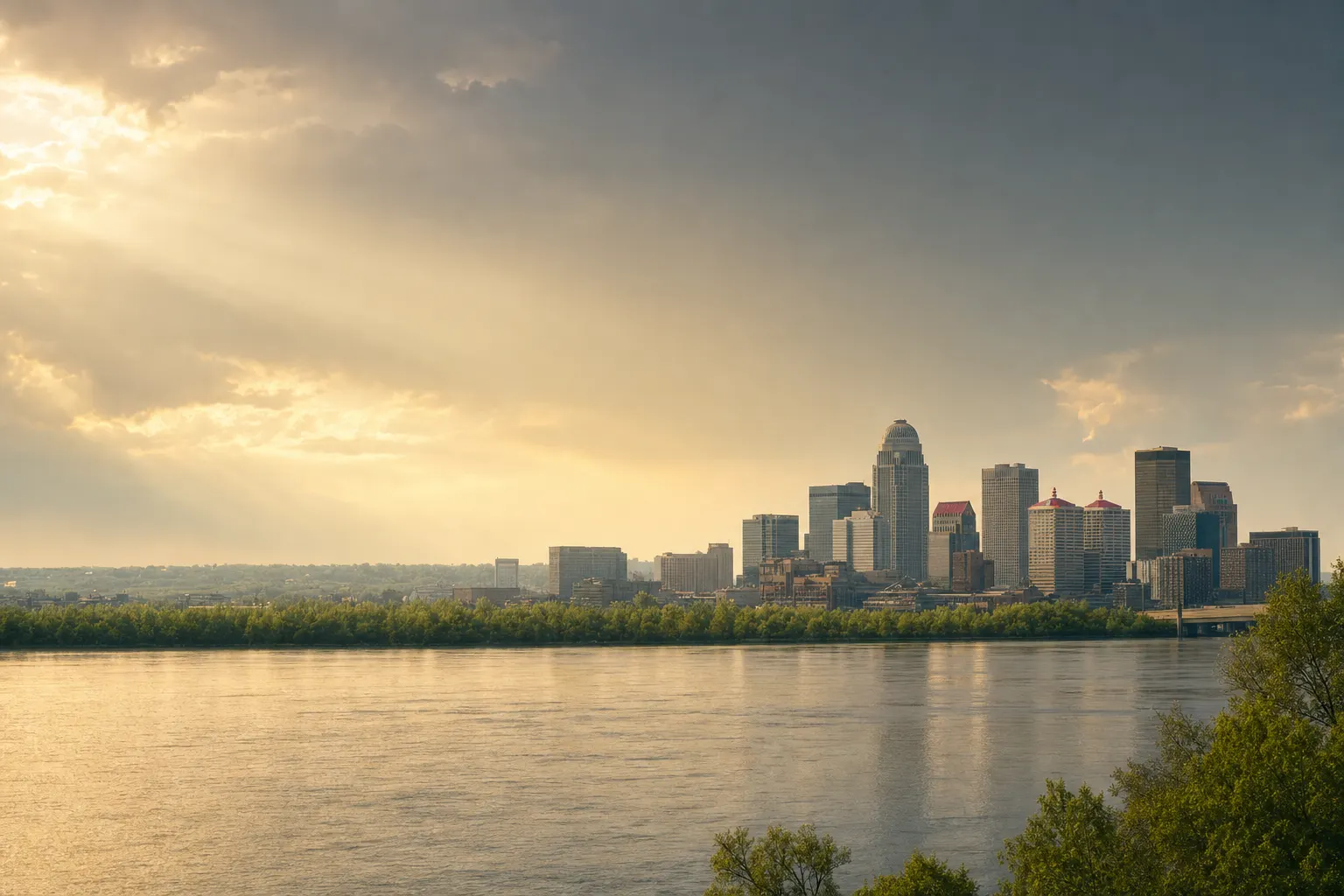 Louisville skyline across the Ohio River for Kentuckiana Moving quote planning