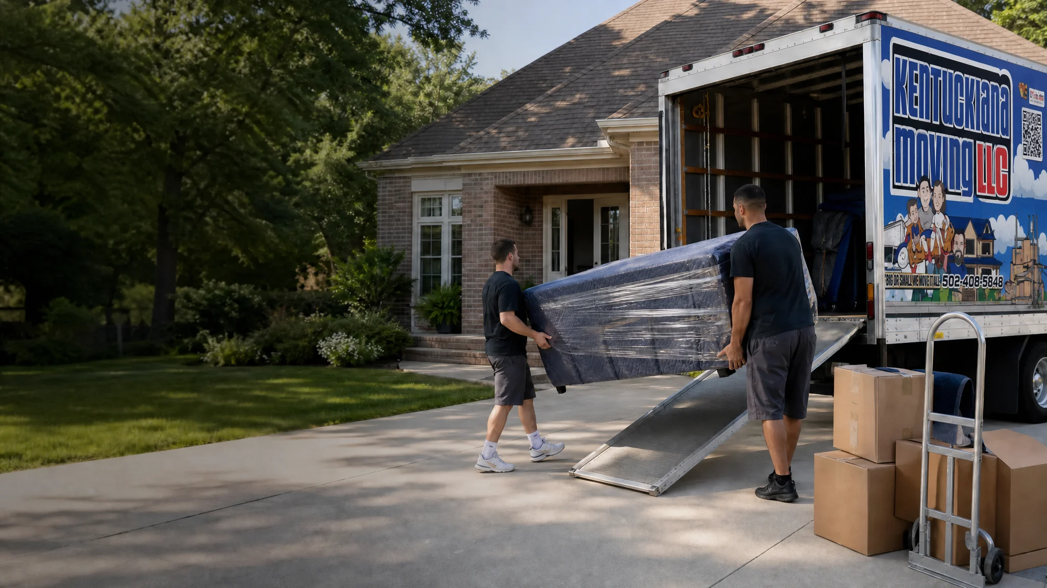Kentuckiana Moving branded truck and crew for residential home moves