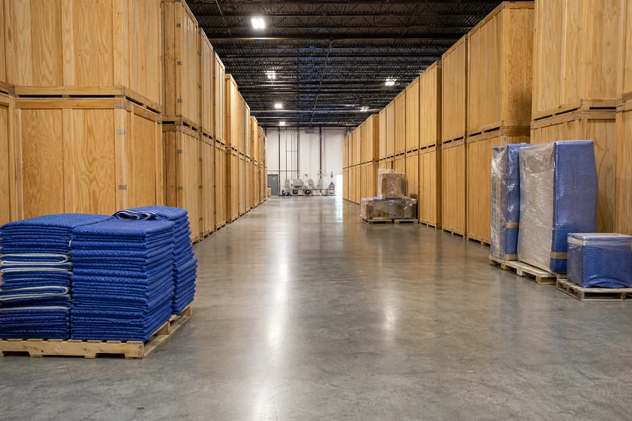 Kentuckiana Moving truck loaded with furniture and moving equipment